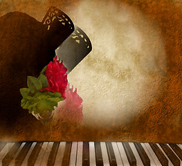 Image showing card background Andalusian flamenco singer woman