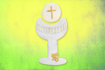 Image showing first communion cards, cute chalice