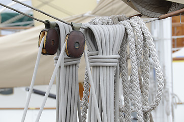 Image showing cordage and pulleys