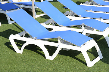 Image showing deckchairs