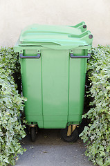 Image showing green garbage container