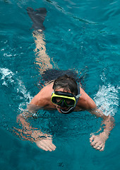 Image showing Snorkeling man.