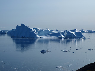 Image showing Icebergs Ilulissat south coast, Greenland.