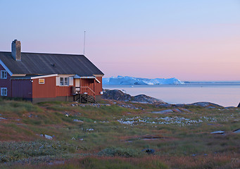 Image showing Ilulissat at dusk in summer, Greenland.