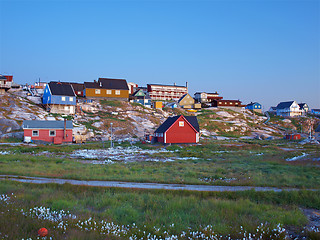 Image showing Ilulissat at dusk in summer, Greenland.