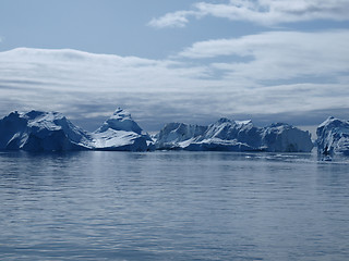 Image showing Icebergs Ilulissat south coast, Greenland.