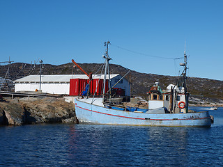 Image showing Fishing boat, Oqaatsut, Greenland