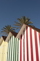 Image showing Beach huts detail