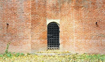 Image showing An iron grille at the wall