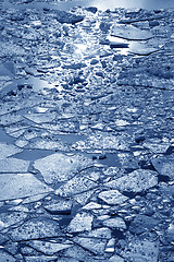 Image showing Sunlight on broken ice