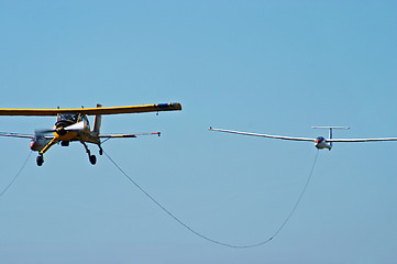 Image showing Sport aeroplane tow glider