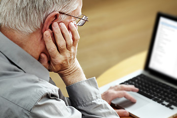 Image showing Senior with Laptop