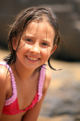 Image showing cute girl on the beach 