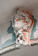 Image showing plaster head on the facade