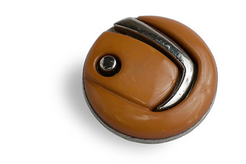 Image showing old brown button