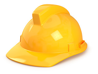 Image showing Yellow hard hat isolated on white