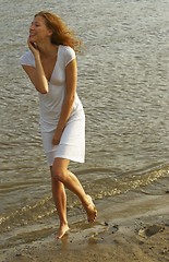 Image showing Woman on beach