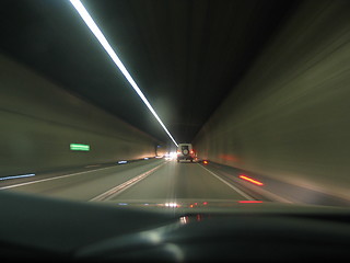 Image showing Fast cars in tunnel