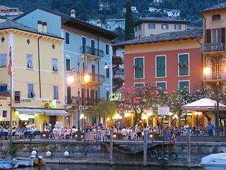 Image showing Street restaurant at night