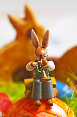 Image showing easter rabbit plays music