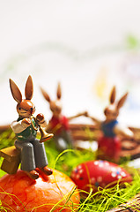 Image showing easter rabbit plays music