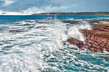 Image showing waves on rocks at the coast