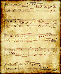 Image showing music notes on old paper