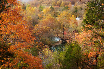 Image showing alley spring mill house in fall