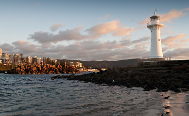 Image showing lighthouse sunrise at wollongong