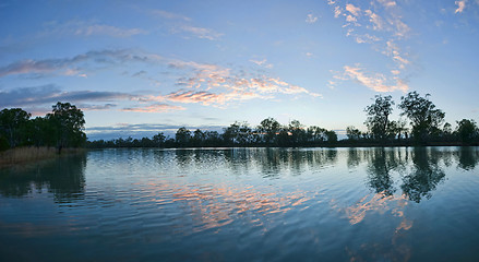 Image showing sunrise on the murray river