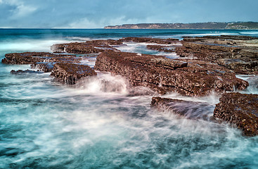 Image showing waves on rocks at the coast