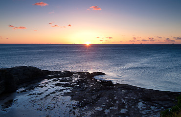 Image showing ocean sunrise at wollongong