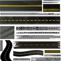 Image showing Road and tire track illustrations