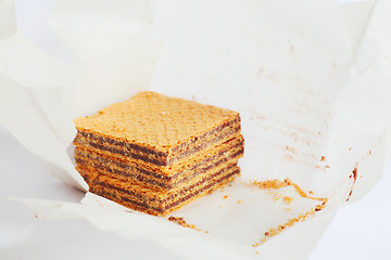 Image showing close-up of  three waffles 