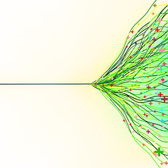 Image showing Colorful lines on light green background. EPS 8