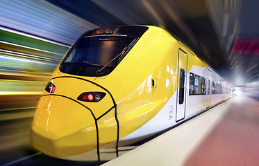 Image showing Fast train in motion 