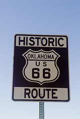 Image showing Historic Route 66 sign in Oklahoma