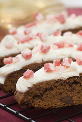 Image showing Christams Chocolate Biscotti with peppermint sprinkles