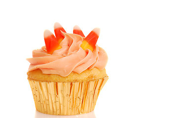 Image showing Halloween cupcake with candy corn