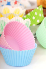 Image showing Variety of cupcake liners