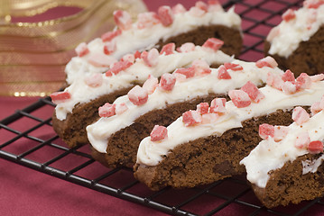 Image showing Christams Chocolate Biscotti with peppermint sprinkles