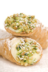 Image showing Italian Cannoli on white