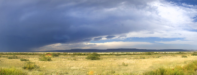 Image showing Storm clouds forming in New Mexico along Route 66