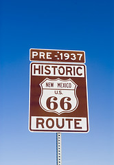 Image showing Historic Pre 1937 New Mexico Route 66 Sign