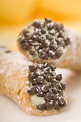 Image showing Two Cannoli stacked on each other