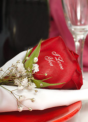 Image showing Red Rose that says I Love You