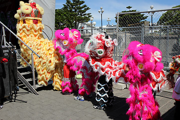 Image showing Lion dancers