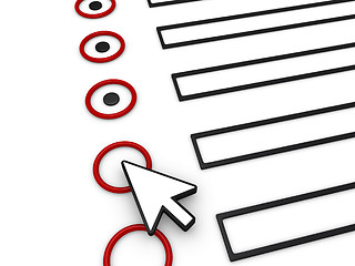 Image showing Completing form using mouse pointer