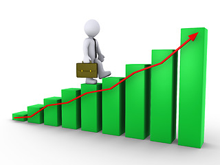 Image showing Businessman walking on chart