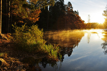 Image showing Calm lake reflection